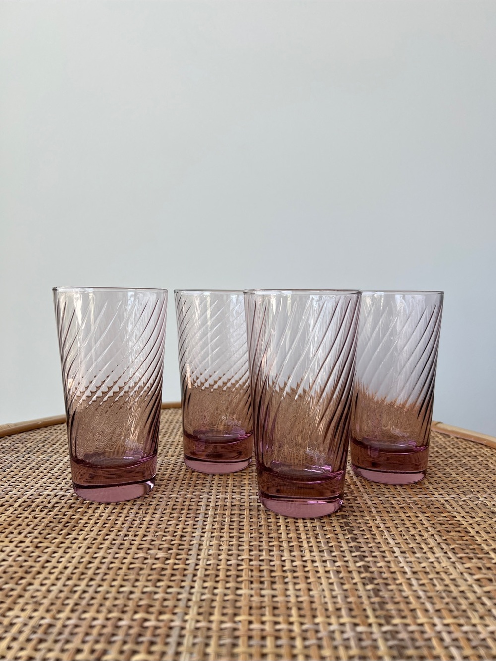 Vintage Libbey Swirl Juice Water Glasses Set of 4